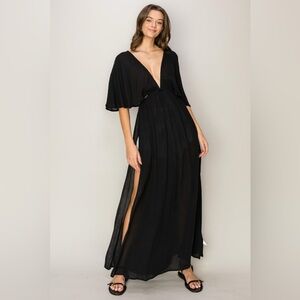 HYFVE Tie Back Maxi Split Cover Up Dress